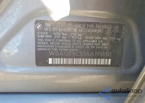 2010 BMW 328 I z USA, uszkodzony, nr VIN WBAUT9C51AA191330